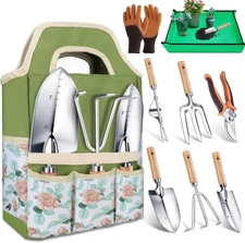 Gardening Tools, Garden Tools Set-9 Piece, Garden Hand Tool Kit with Cultivators
