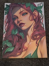 Comic Art - Poison Ivy - Airbrush, Markers, Pastel Pencils - 9X12 by A. Rigoni