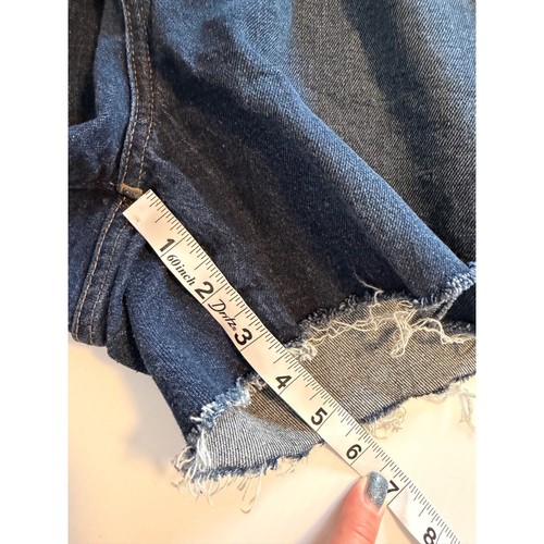 Madewell Curvy High-Rise Denim Shorts Dark Indigo Raw Hem AJ244 Size 31 Mens - Picture 9 of 9