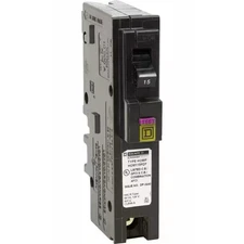 Square D HOM115PDF Homeline, 15A, 1P, 120V~ GFCI, Plug On Circuit Breaker