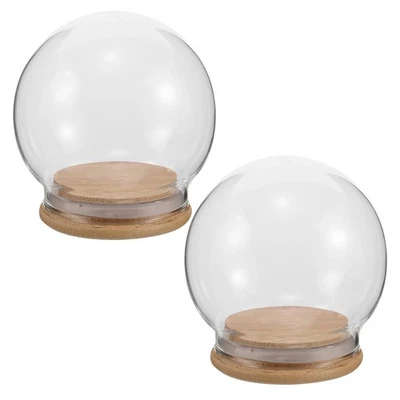  2 Stück durchsichtige Glasglocken – Ewige Blumenglocke mit Sockel – - Bild 1 von 4