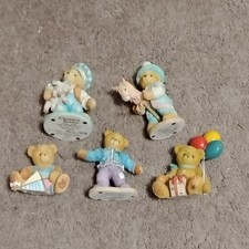Cherished Teddies Bear Figurine Lot Resin Set of 5 Multicolor