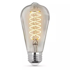 60-Watt Equivalent ST19 Dimmable Spiral Filament Clear Glass E26 Vintage Edison