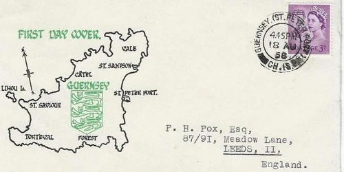 1958 Guernsey 3d Regional With St Peter Port CDS Cat £25