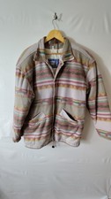 Vintage Quilted Fleece Jacket Aztec Inspired  South Western Pattern US Medium