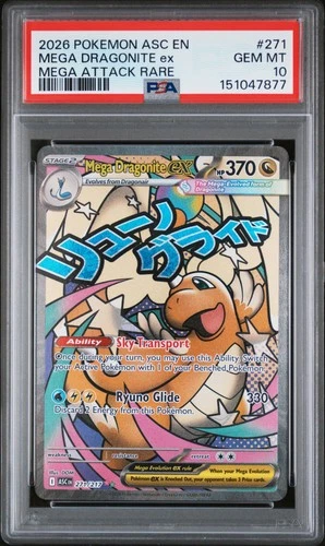 2026 POKEMON ASC EN-ASCENDED HEROES MEGA ATTACK RARE MEGA DRAGONITE EX PSA 10