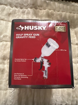 #ad Husky HVLP Spray Gun Gravity Feed 600cc Cap 40PSI Max Tool $55.00