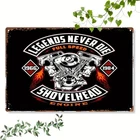 Legends Never Die Shovelhead Engine Tin Metal Signs Home Décor 8x12, Vintage
