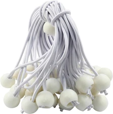 50 Pcs Ball Bungee Cords 6 Inch, Tarp Ball Bungee Ties Heavy Duty Canopy Tie Dow