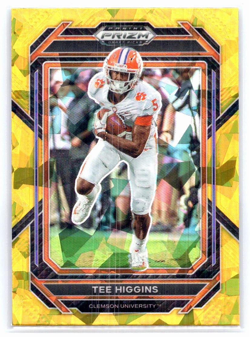 2023 Panini Prizm Draft Picks #91 Tee Higgins Prizms Gold Ice