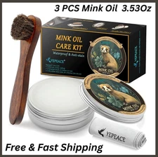 3 PCS Mink Oil for Leather Boots, Leather Cleaner and Conditioner 3.53Oz, Premiu