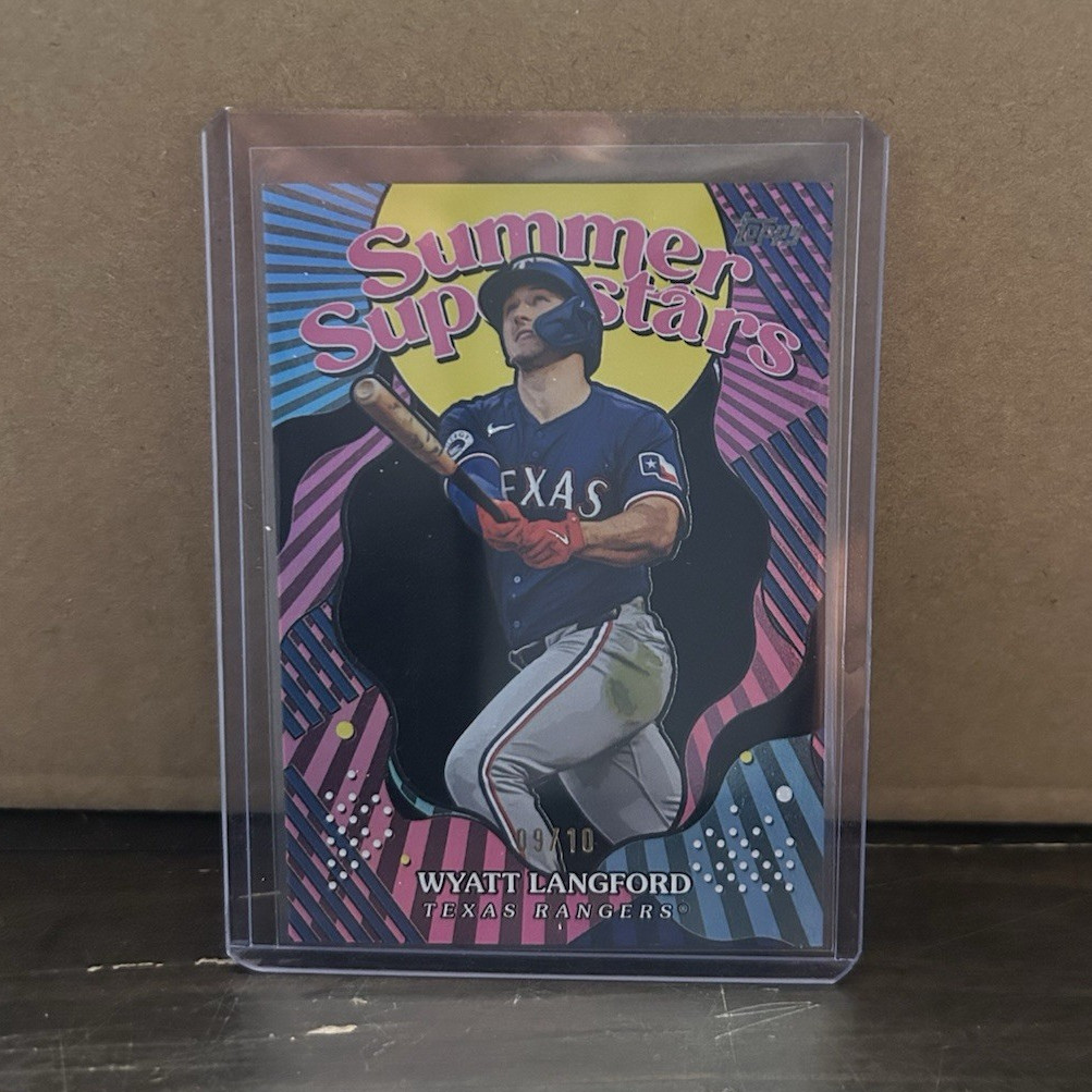 2025 Topps Wyatt Langford #SS-50 Summer Superstars Black Foil /10 Rangers