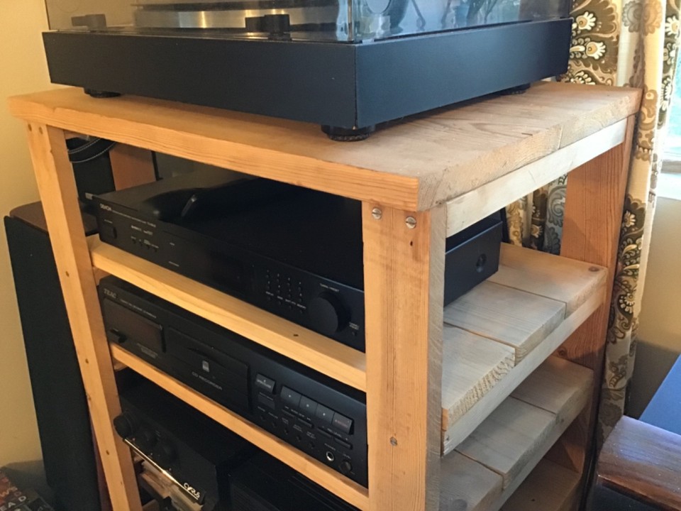 beautiful reclaimed pine bespoke audiophile hifi rack unit with vinyl ...
