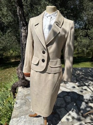 YVES SAINT LAURENT TAILLEUR LAINE T 42 vintage wool suit YSL - Photo 1/4