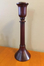 NEW WOOD CANDLE STICK WITH METAL INSERT AND FELTED BOTTOM