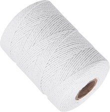 White Cotton Butchers Twine 656 Feet 2MM Thick String Natural Garden Gift