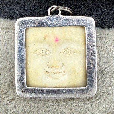 Vintage Sterling Silver Pendant Moon READ