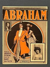 Abraham sheet music, 1904, by Andrew Sterling & Harry von Tilzer,w/Sadie Leonard