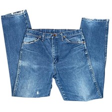 Vintage Wrangler Cowboy Cut Jeans Mens 34x34 32" Distressed Frayed 13MWZ USA
