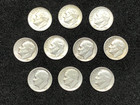 Roosevelt  Dimes  (Lot of 10)    90% Silver      (M1691)