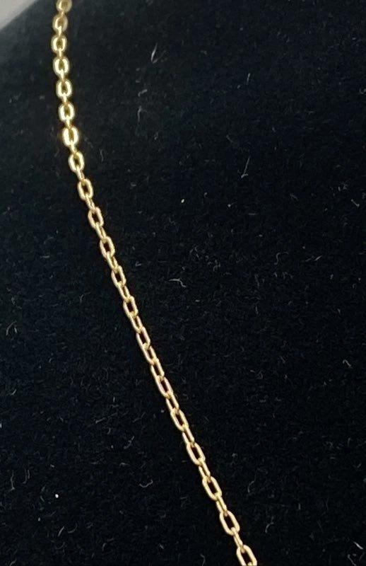 Collar Colgante Corazón Ojo de Tigre Oro Amarillo 14k 18" 1.8g Foto 3 de 4