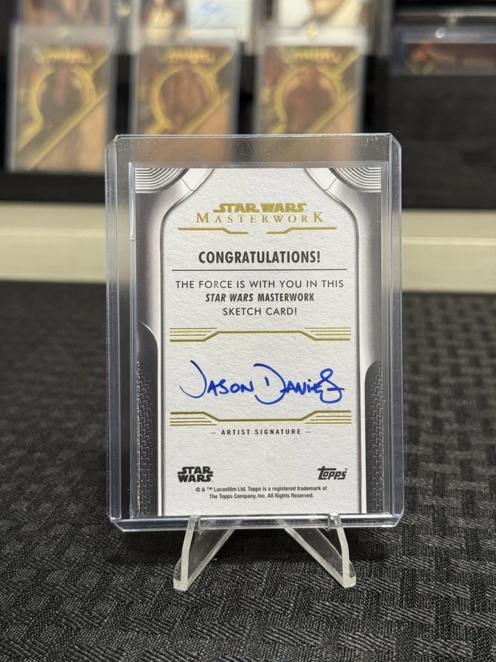 Pedro Pascal As The Mandalorian Sketch by Jason Davies 2022 Masterwork Star Wars - Image 2 of 2