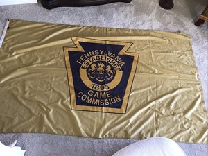 PENNSYLVANIA GAME COMMISSION VINTAGE 8 Foot Wide FLAG BANNER