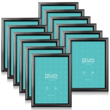 LaVie Home 5x7 Picture Frames 12 Pack, Black Simple Designed 5x7, Black