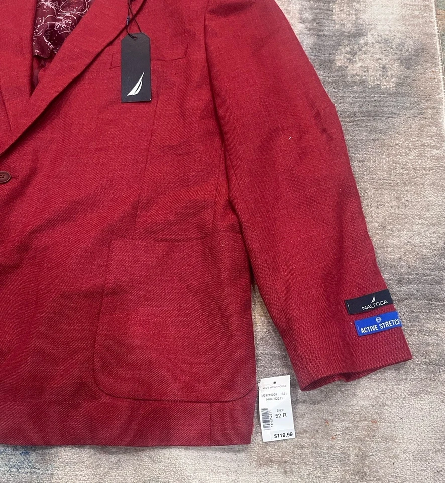 Abrigo deportivo elástico activo ajuste moderno para hombre Nautica rojo Jensen 52R nuevo con etiquetas Foto 2 de 4