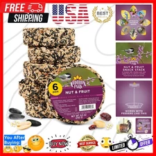 Wild Bird Food - Nut & Fruit Snack Stack 6-Pack for Colorful Backyard Guests