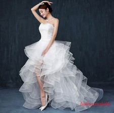 Women's Off Shoulder Wedding Bridal Ball Gown Ruffle Ball Gown Bubble Skirts New
