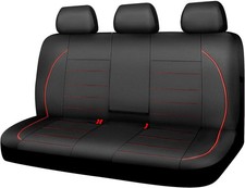 Leather Waterproof Rear Seat Cover, Universal Fit for Cars, SUVs, Trucks, Bla...