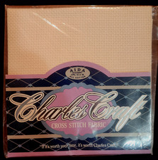 Cross Stitch 14 Count Aida Cotton Cloth Assorted Makers  Colors 12x18" NIP