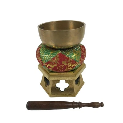 Japanese Buddhist Altar Fitting Brass Orin Bell Singing Bowl Resin Stand BA904 - Image 1 of 4