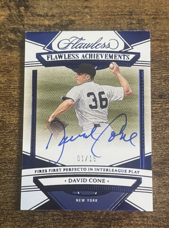 2023 Flawless Achievements David Cone Sapphire Auto /15 FOP Yankees 1/1 Rare SSP