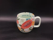 OpalHouse “Squeeze The Day” Coffee Mug Cup Mint Green Fruit Colorful Stoneware
