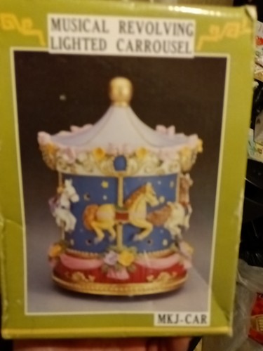 Musical Lighted Carousel Merry-Go-Round Resin Figurine-Made in China - Picture 1 of 2