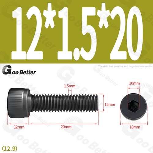 Feingewinde Zylinderschrauben 12.9 Stahl M6 M8 M10 M12 Schwarz Innensechskant - Bild 73 von 85