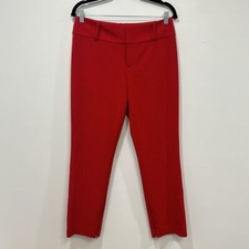 Alice & Olivia Womens Pants 6 Ruby Red Holiday Trouser Career Tapered NEW Party