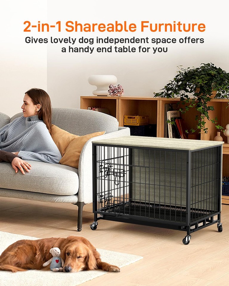 Dog Crate Furniture, 2024 New Furniture Style Dog Crate with Removable