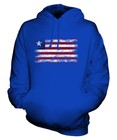 LIBERIA DISTRESSED FLAG UNISEX HOODIE TOP LIBERIAN FOOTBALL JERSEY GIFT
