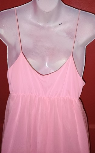 Vintage 60s 70s Double Nylon Romper Jumper Jumpsuit Palazzo Pants Pink Sz M - Picture 6 of 7