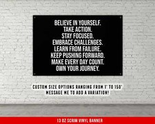 Motivational Quote Banner - Inspirational Wall Art for Gym Home Decor