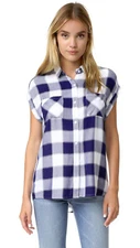 GUC Rails "Britt" Plaid Short Sleeve Button Down Shirt, Size XS