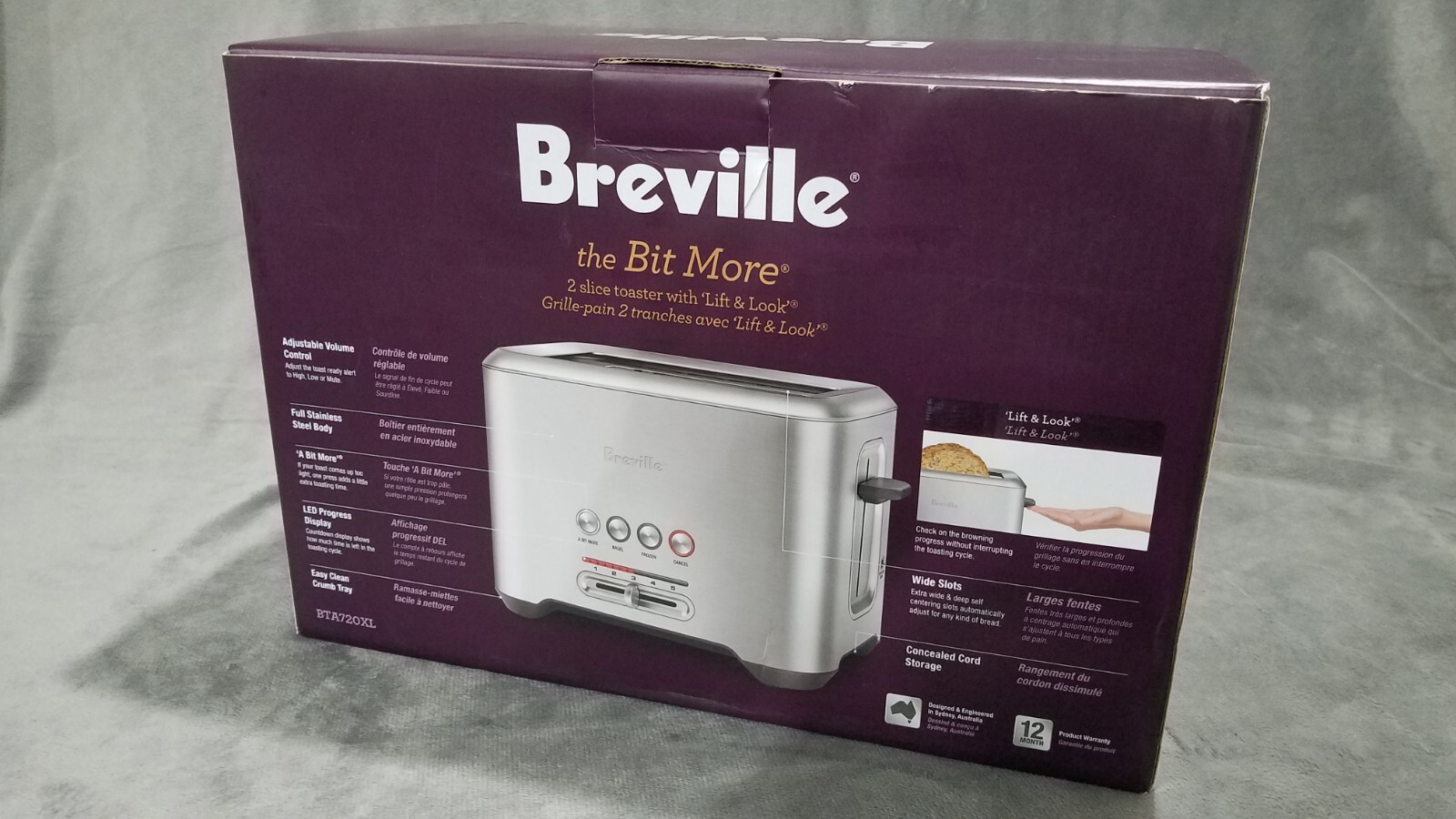 Breville BTA720XL Bit More 2Slice Toaster, Brushed Stainless Steel New In Box eBay