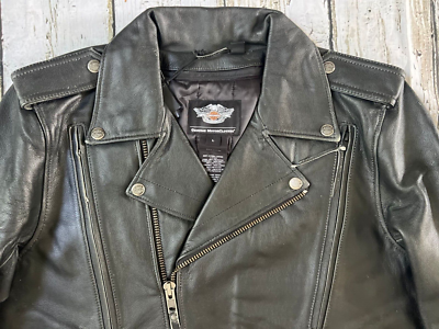 Harley Davidson Men's El Camino II 2 Black Leather Riding Jacket L