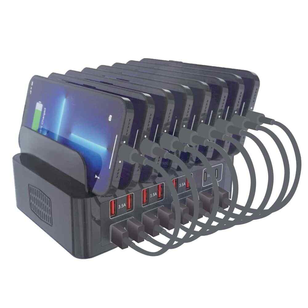 200W 16-Port USB Wall Charger with 12 USB & 4 USB-C Ports for Multiple Devices