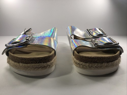 J/Slides Women Sandal Holographic Straps Cork Platform Size 5 SKU#4501 - Bild 3 von 8