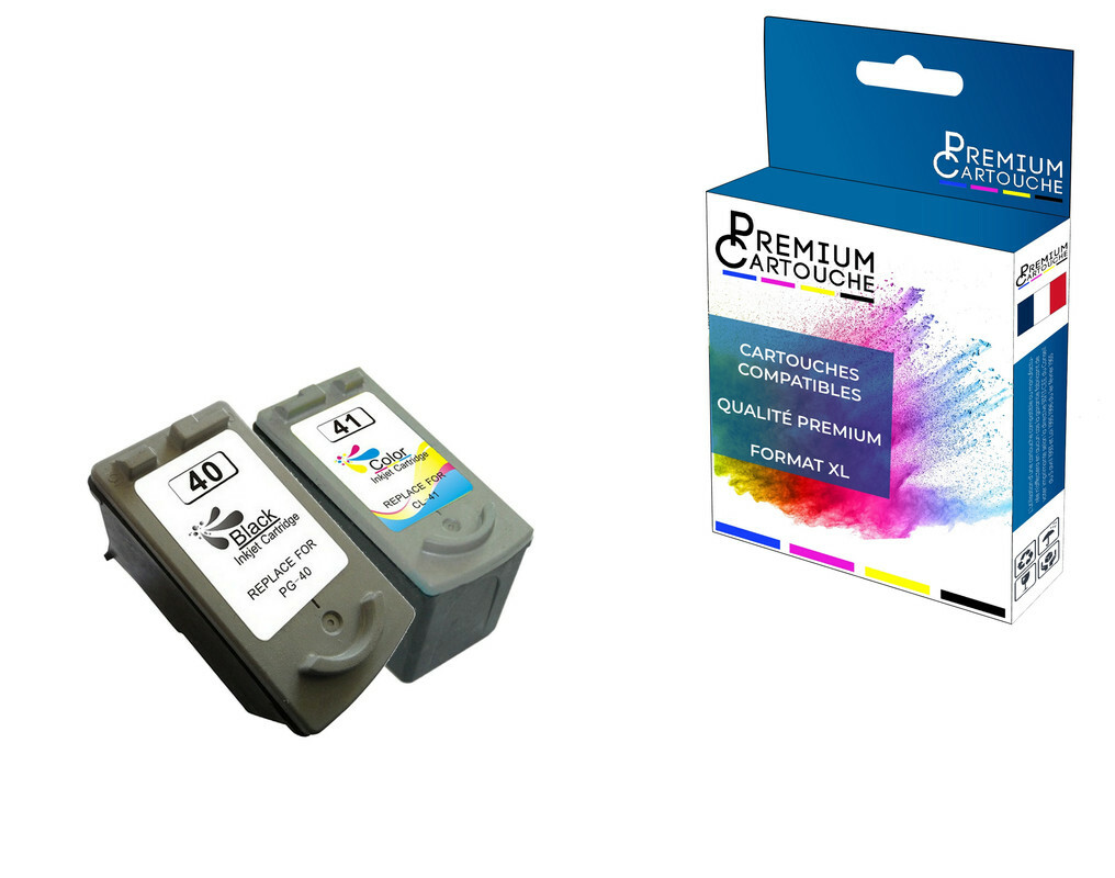 Cartouches PG-40XL CL-41XL compatibles Canon : lot de 2 réservoirs d'encre haute capacité