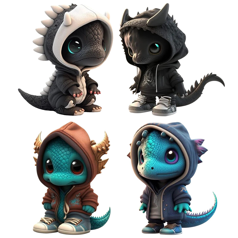 Resin Dinosaur Sculptures Cool Dragon Figurines Cartoon Creative Home